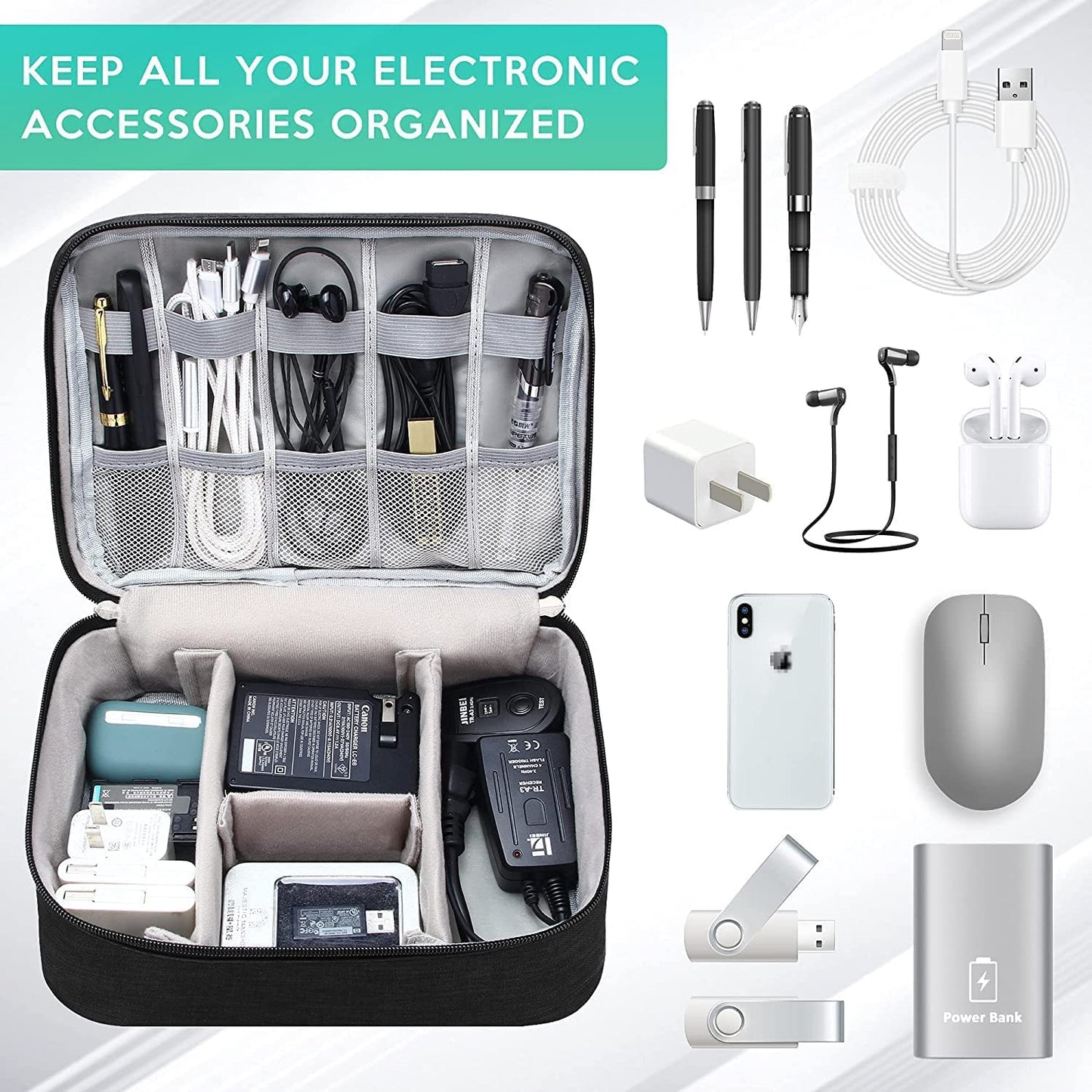 Single Layer Electronic Storage Bag (Black)