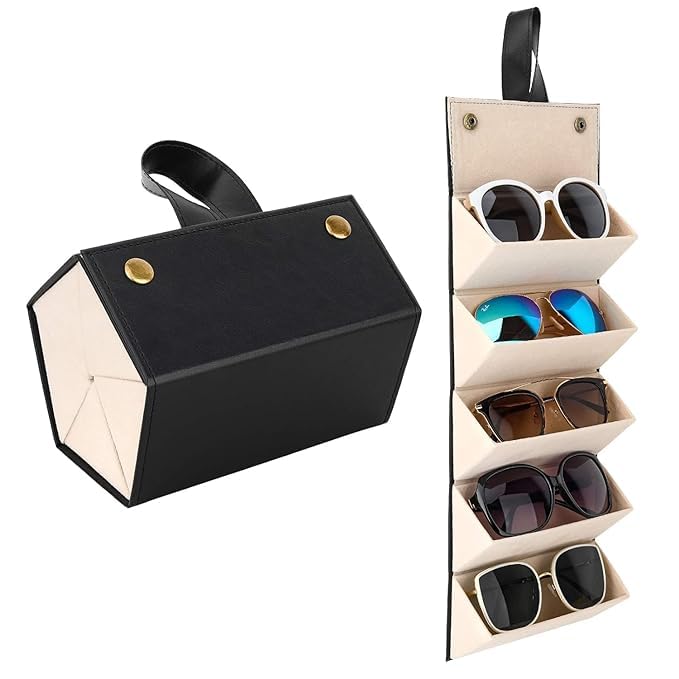 5 Slot Sunglasses Organizer -Black