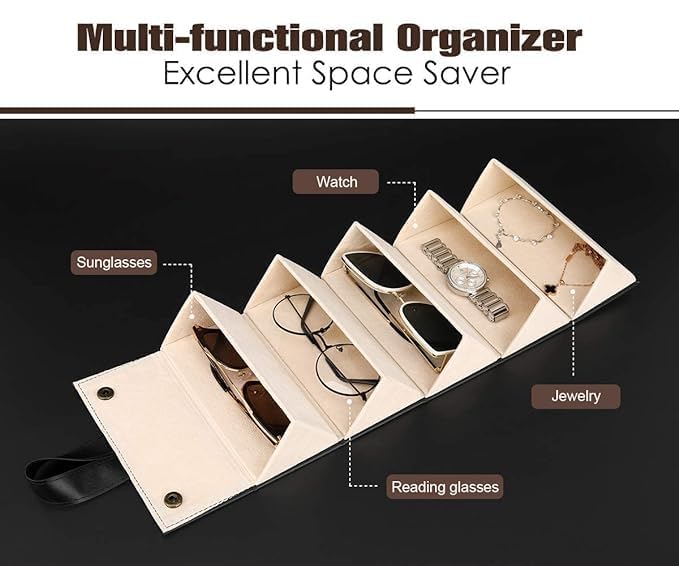 5 Slot Sunglasses Organizer -Black