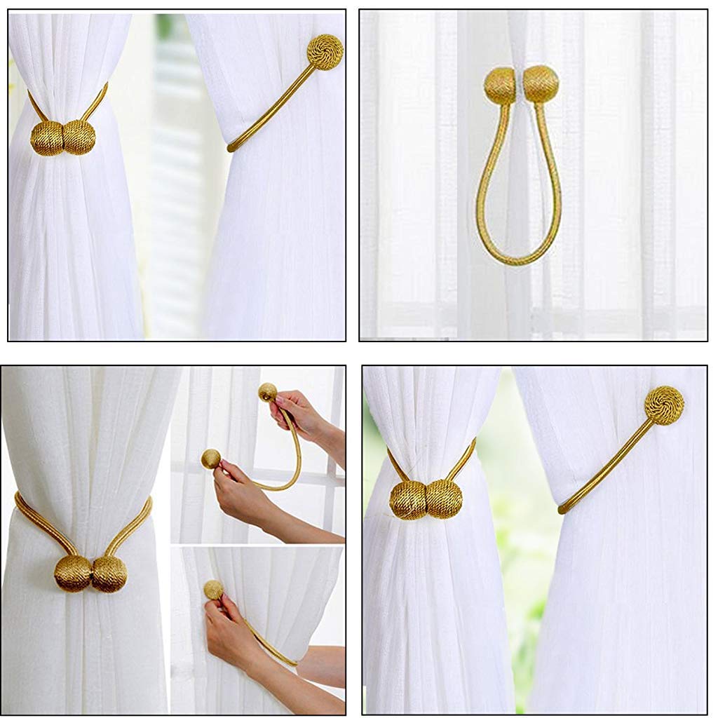 Round Curtain Buckle Gold