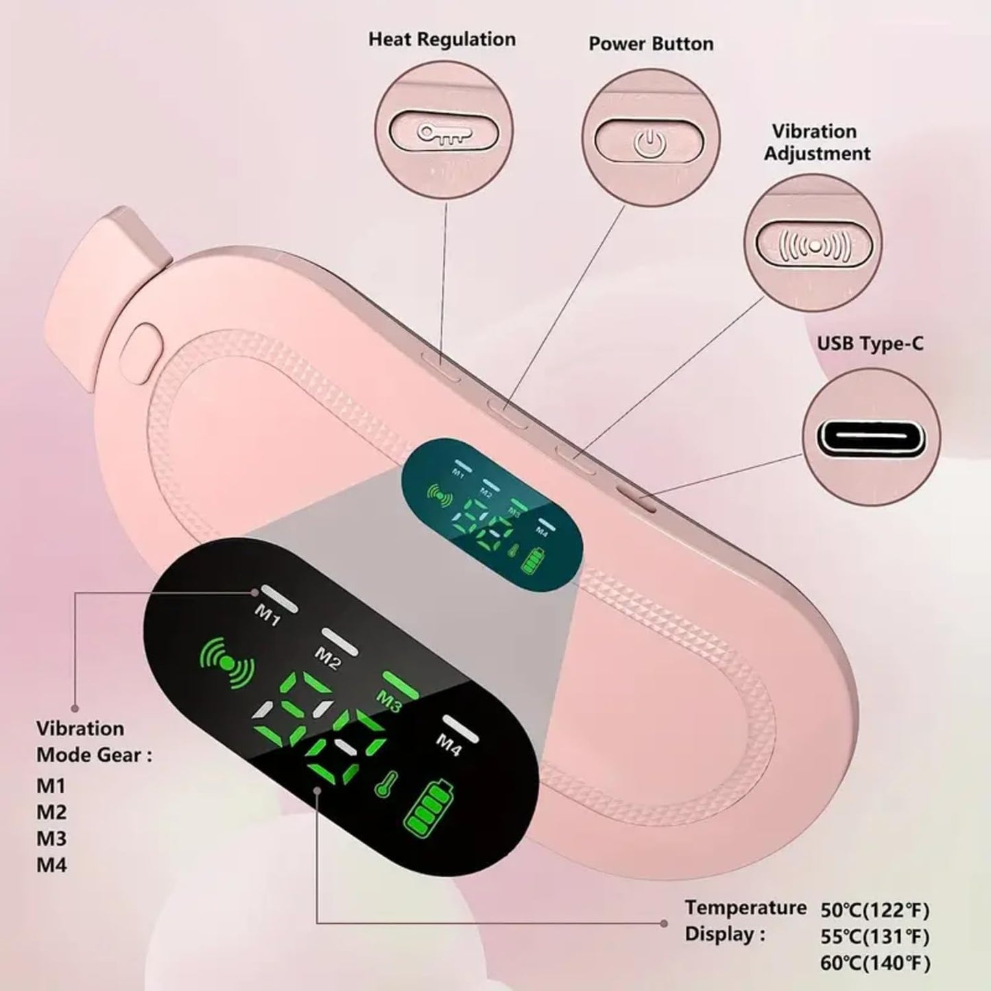 Period Cramp Relief Heating Pad Pain Device