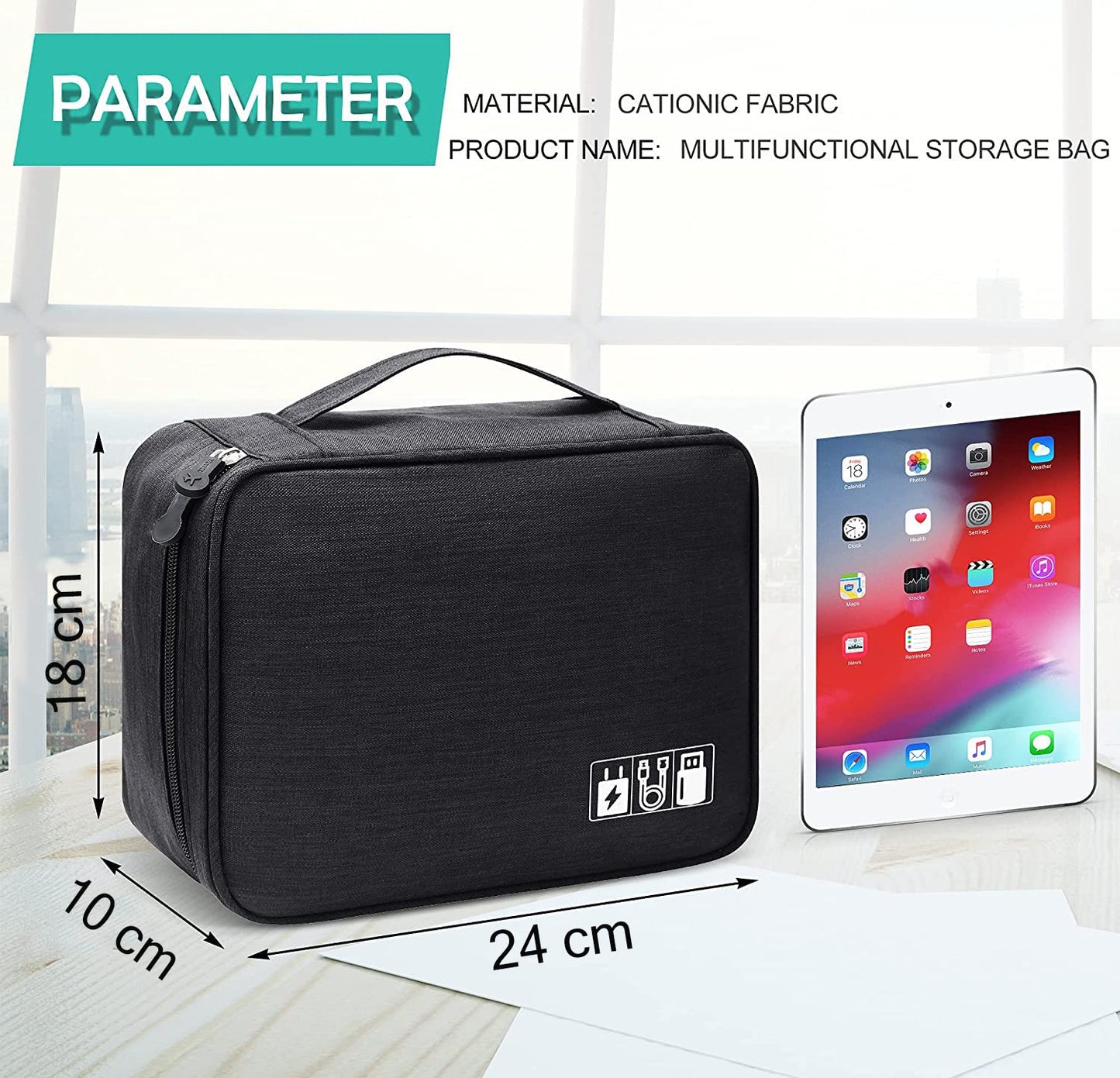 Single Layer Electronic Storage Bag (Black)