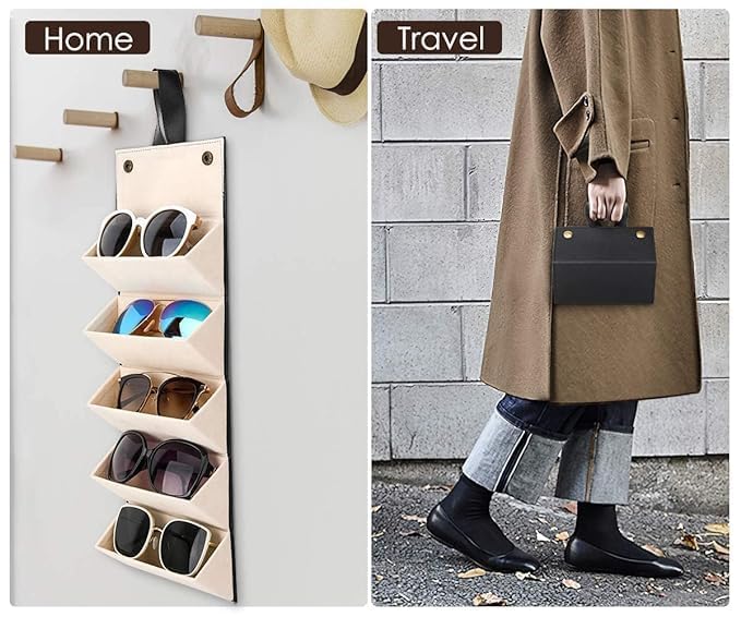 5 Slot Sunglasses  Organizer -Black